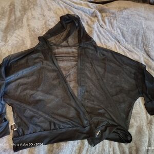 Black Mesh Women's Sweater